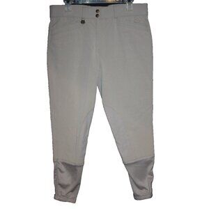 Ovation Riding Breeches Horse Pants Woman's Size 34R Gray Beige Canvas